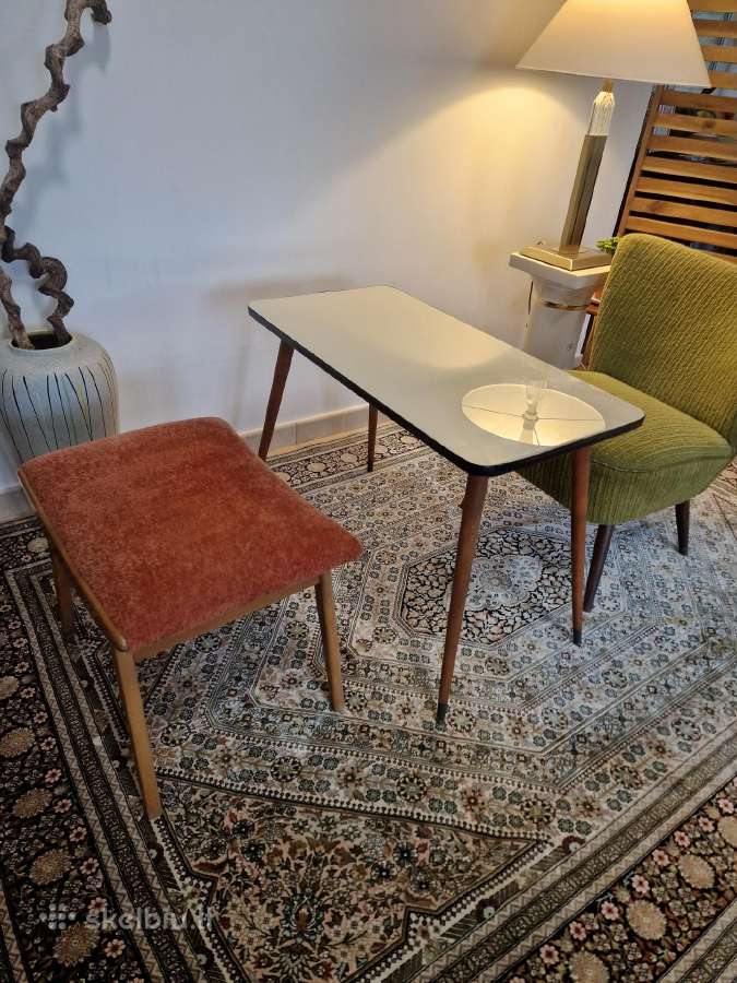 Vintažinis Mid Century bukmedžio pufas - nuotraukos Nr. 25
