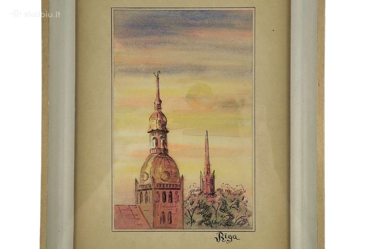 "Riga" (Popierius, pastelė, tušas?), Latvija, - nuotraukos Nr. 2