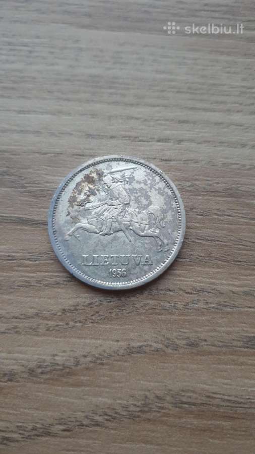 1936 metų 5 litai Basanavičius sidabras - nuotraukos Nr. 4