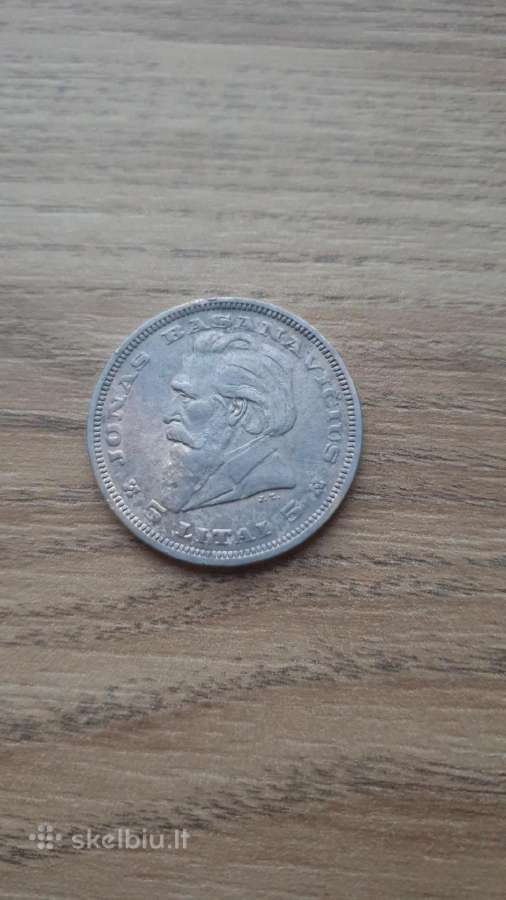 1936 metų 5 litai Basanavičius sidabras