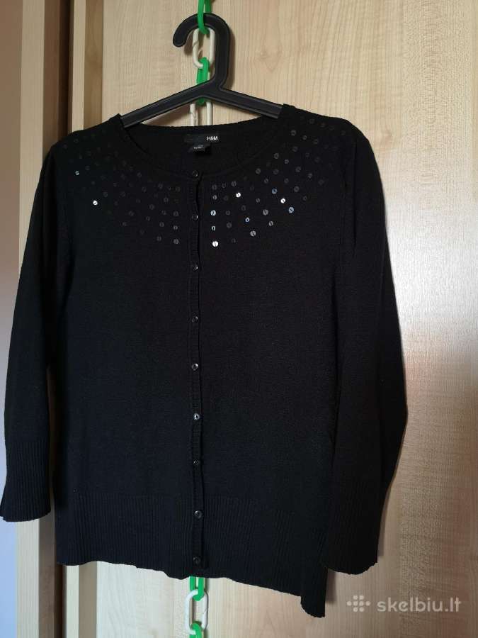 H&m juodas klasikinis susagstomas megztukas - nuotraukos Nr. 3