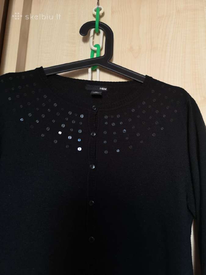H&m juodas klasikinis susagstomas megztukas - nuotraukos Nr. 4
