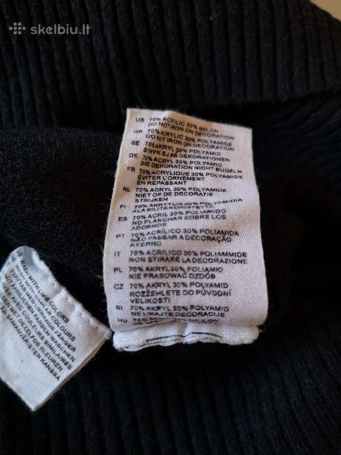 H&m juodas klasikinis susagstomas megztukas - nuotraukos Nr. 6
