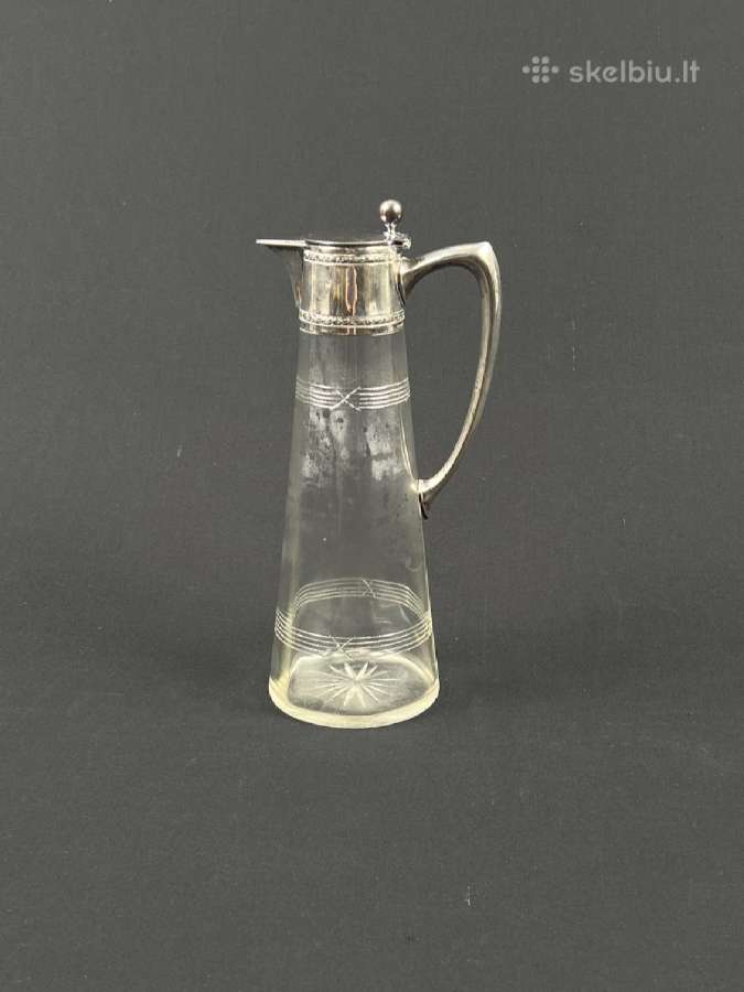 Krištolinis ąsotis su sidabru - nuotraukos Nr. 3