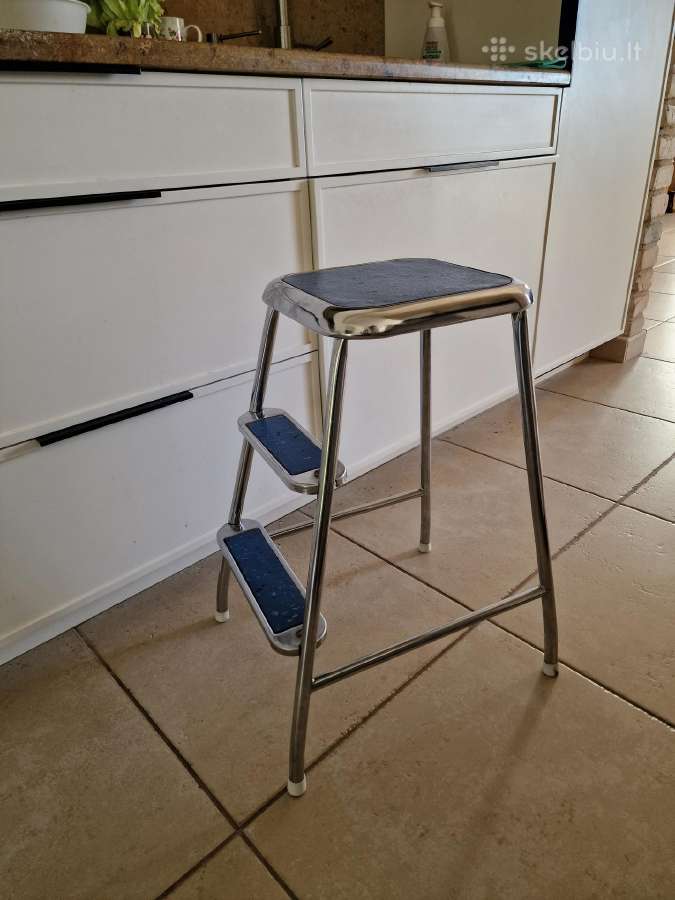 Vintažinės Mid Century plieninės kopetėlės/kėdė