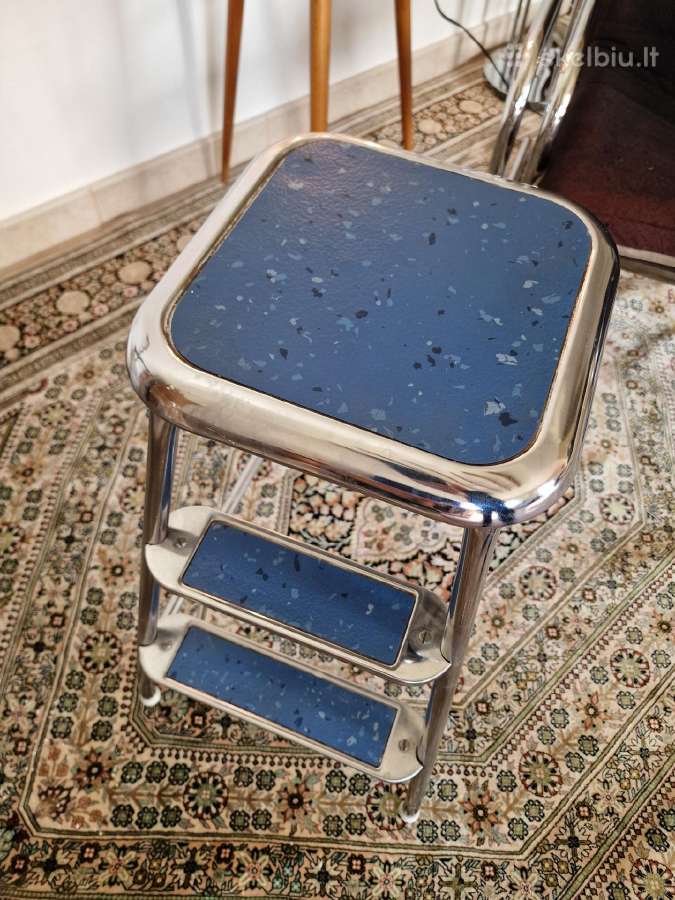 Vintažinės Mid Century plieninės kopetėlės/kėdė - nuotraukos Nr. 4