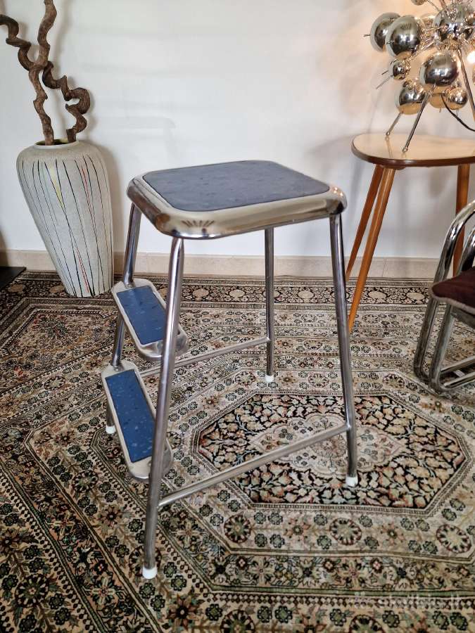 Vintažinės Mid Century plieninės kopetėlės/kėdė - nuotraukos Nr. 6