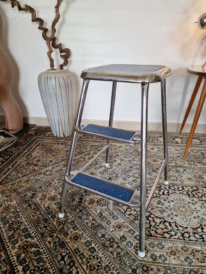 Vintažinės Mid Century plieninės kopetėlės/kėdė - nuotraukos Nr. 8