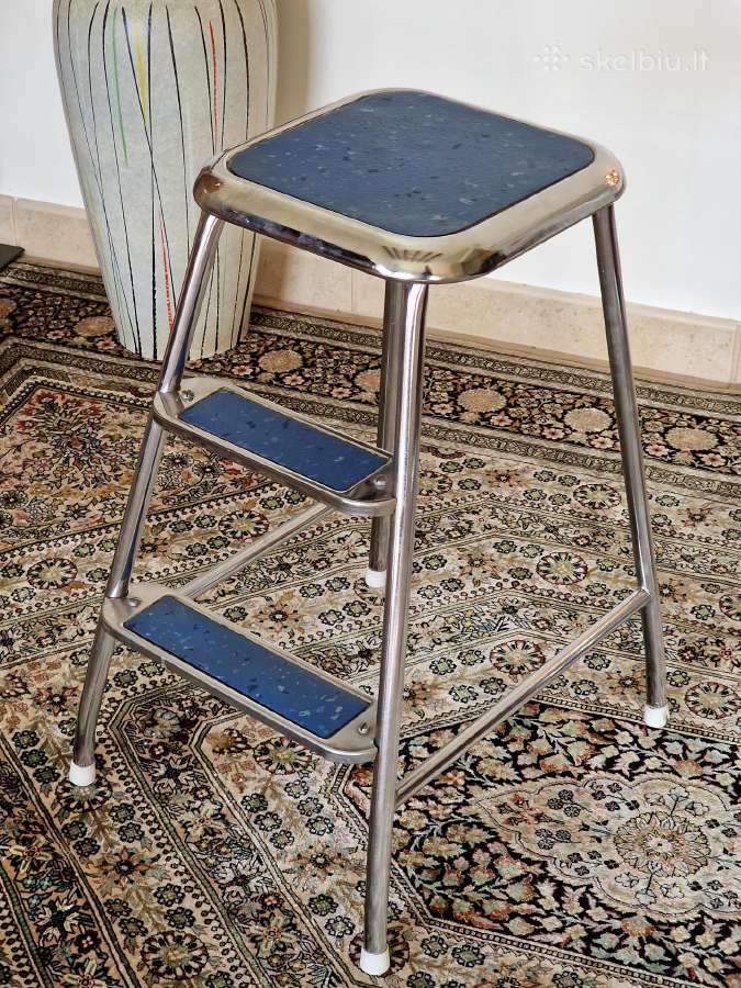 Vintažinės Mid Century plieninės kopetėlės/kėdė - nuotraukos Nr. 9