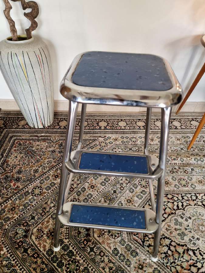 Vintažinės Mid Century plieninės kopetėlės/kėdė - nuotraukos Nr. 16