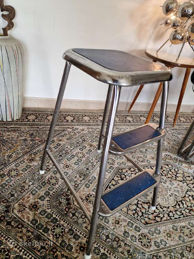 Vintažinės Mid Century plieninės kopetėlės/kėdė - nuotraukos Nr. 18