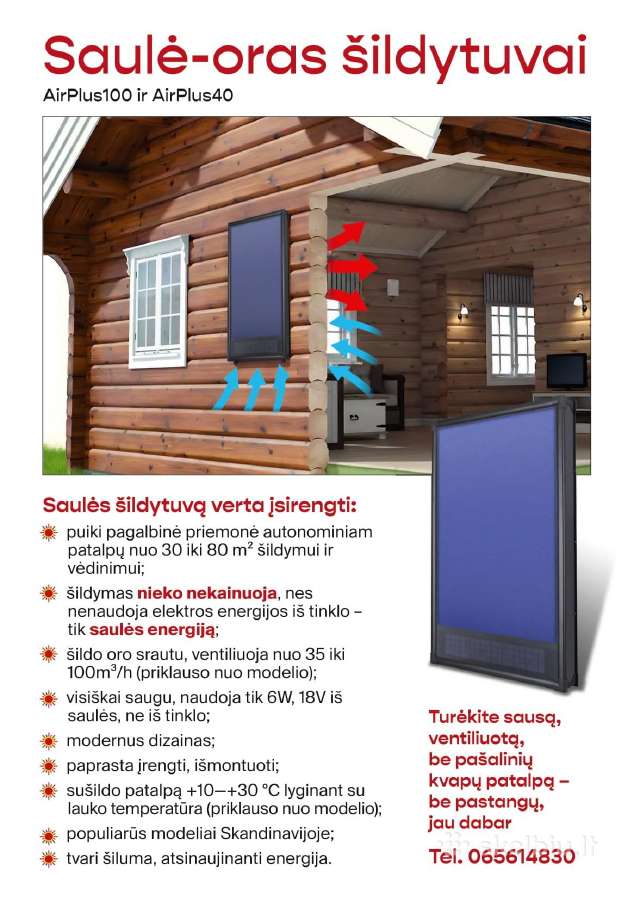 Naujos kartos skandinaviški saulė-oras šildytuvai