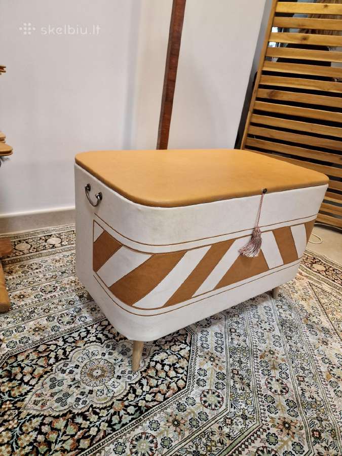 Vintažinis Mid Century pufas/daiktadėžė - nuotraukos Nr. 2