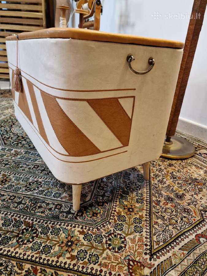 Vintažinis Mid Century pufas/daiktadėžė - nuotraukos Nr. 5