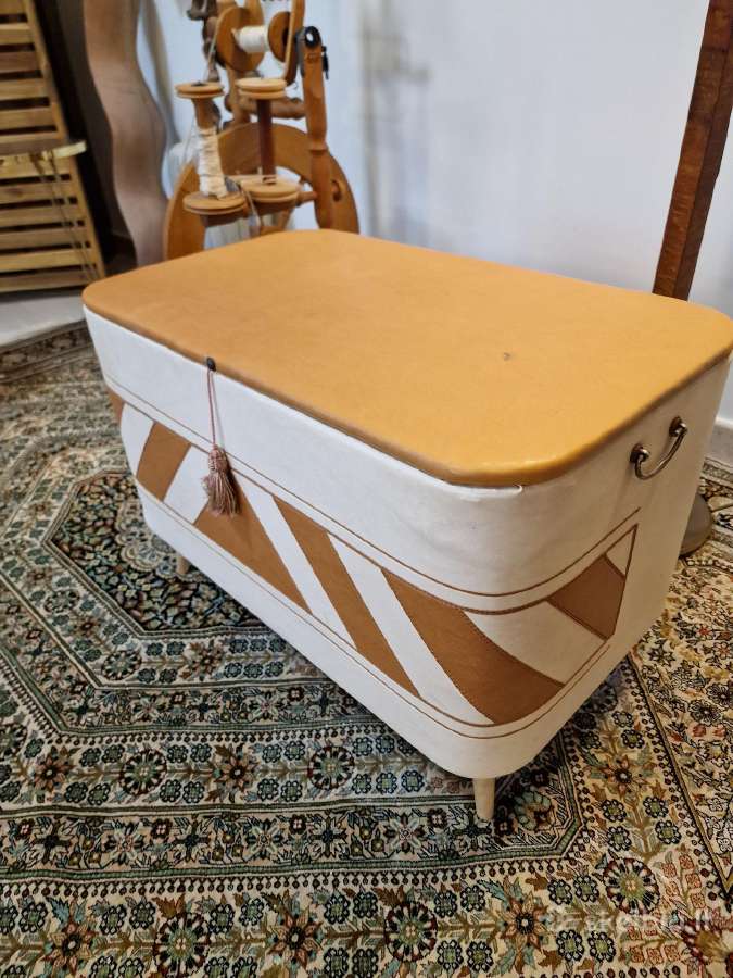 Vintažinis Mid Century pufas/daiktadėžė - nuotraukos Nr. 6