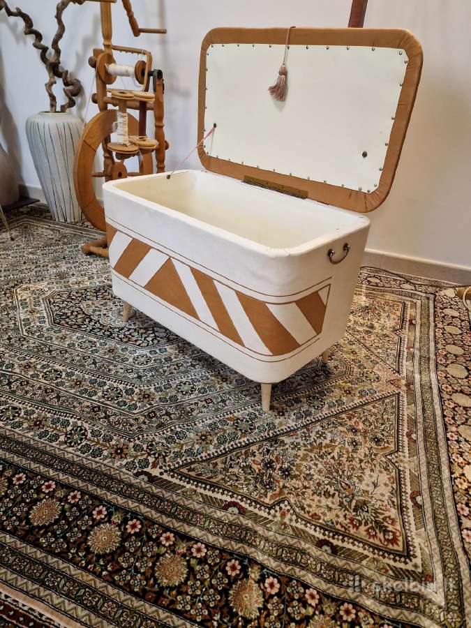 Vintažinis Mid Century pufas/daiktadėžė - nuotraukos Nr. 13