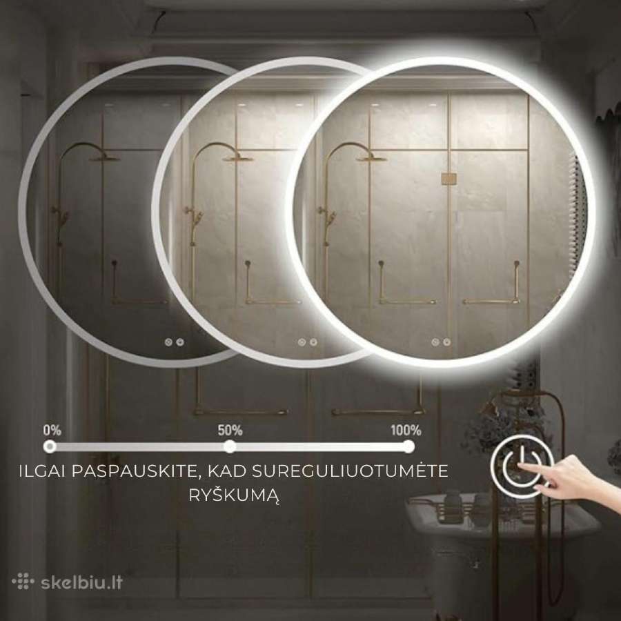 LED veidrodis Toti 80cm su šildymo funkcija - nuotraukos Nr. 6