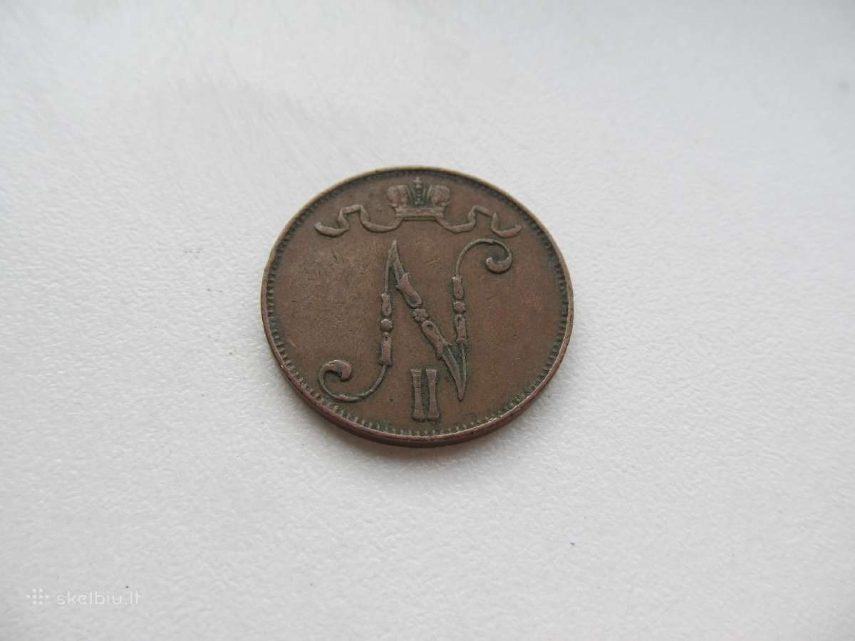 5 pennia , Suomija Rusija , 1907,1908,1911, 1915 - nuotraukos Nr. 4