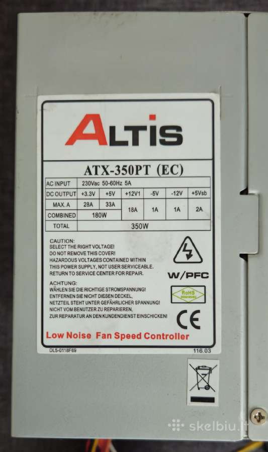 Maitinimo blokas Altis Atx-350pt(ec) 350w