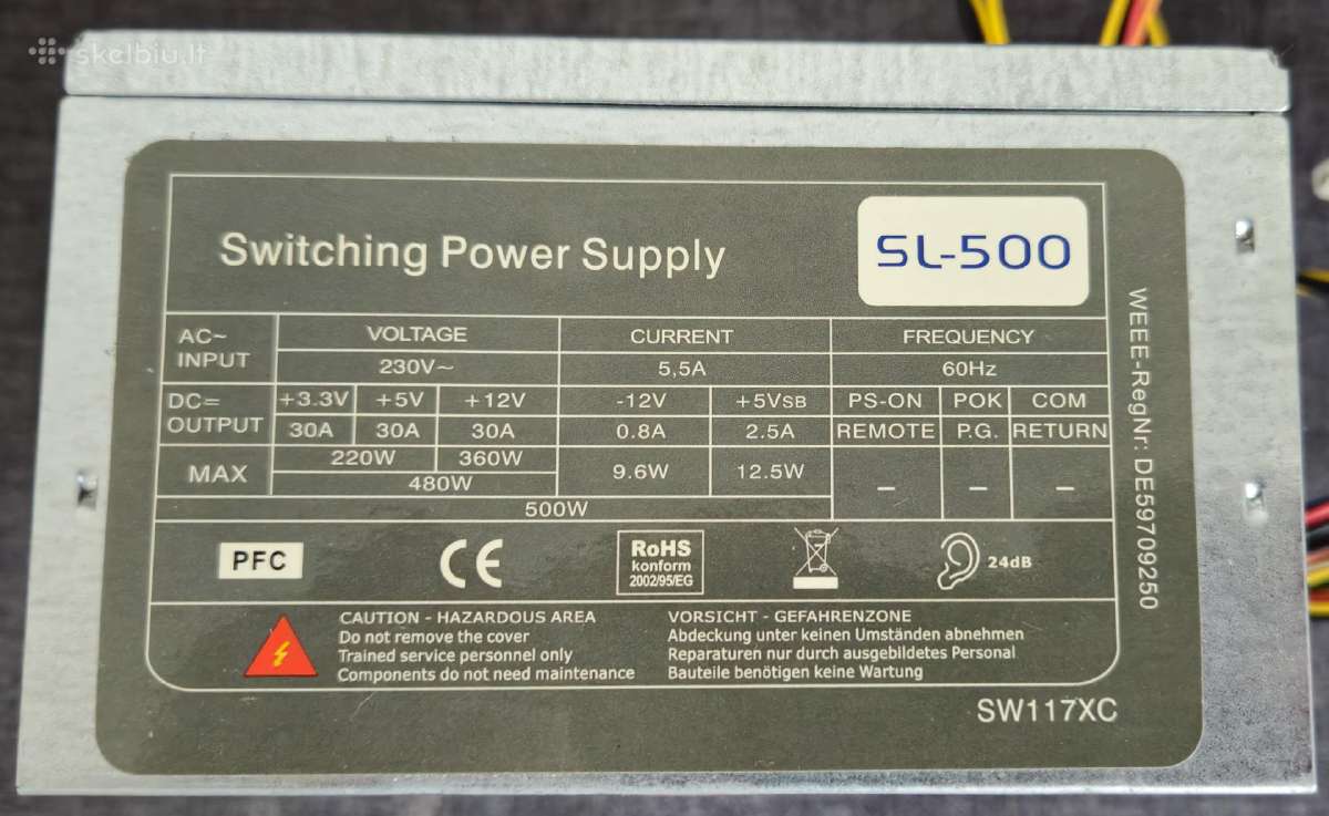 Maitinimo blokas Sl500 500w