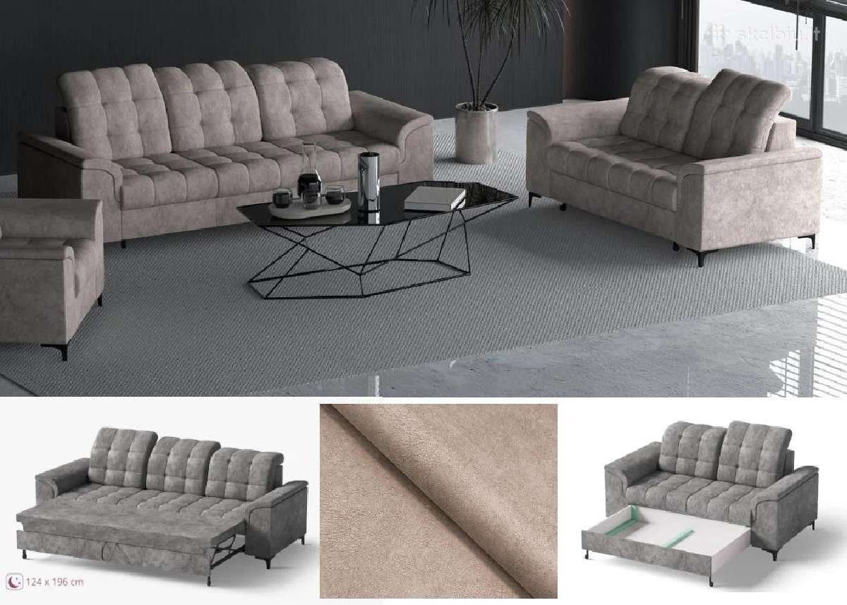 Minkštų baldų komplektas “napo 3f+2pd