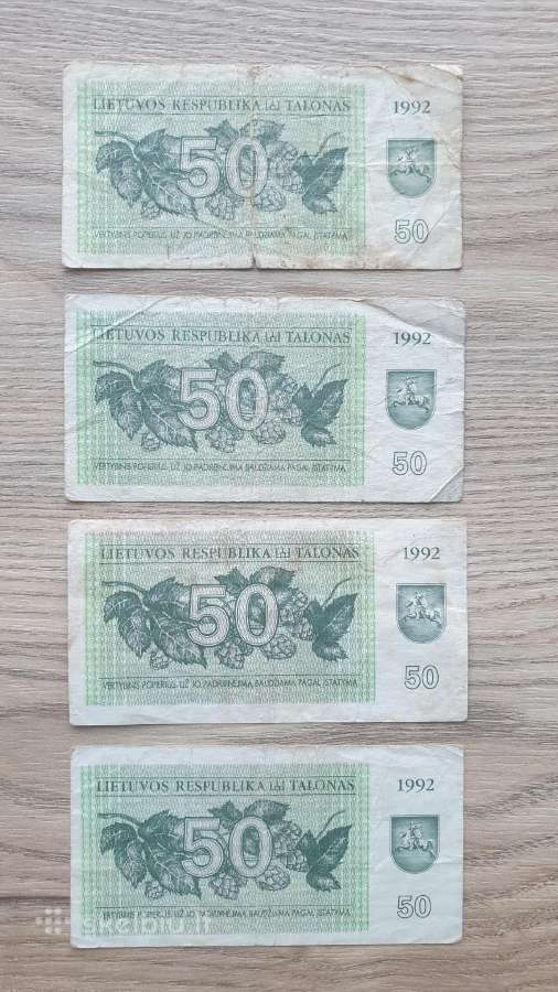 1991 metų retieji talonai Tetervinai