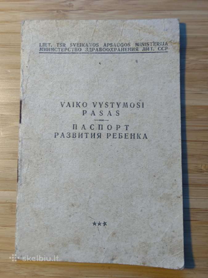 Vaiko vystymosi pasas 1986 Kupiškis