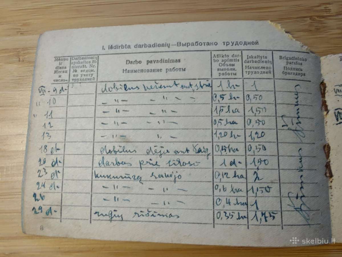Kolūkiečio darbo knygelė Šeduva - nuotraukos Nr. 10