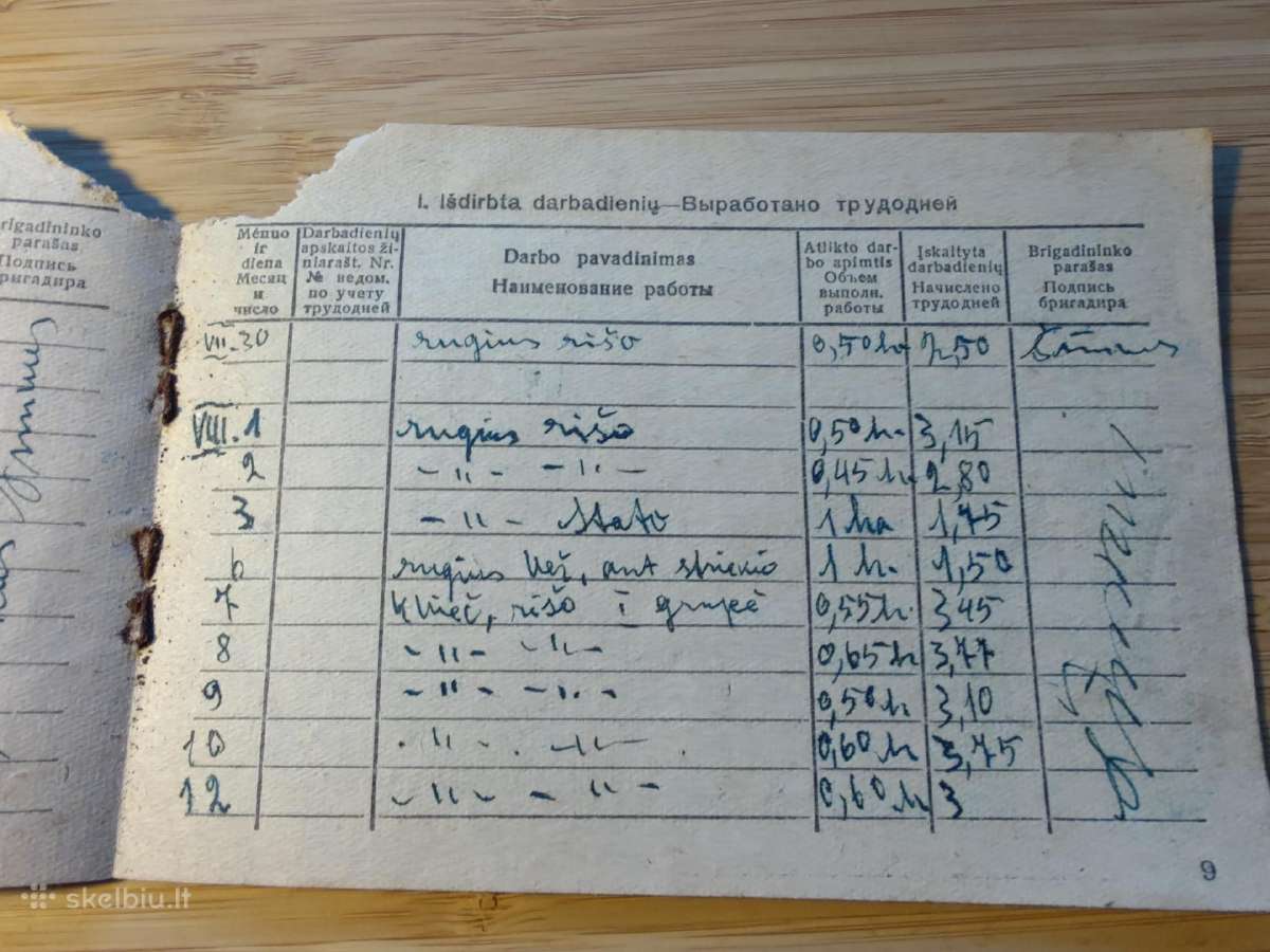 Kolūkiečio darbo knygelė Šeduva - nuotraukos Nr. 11