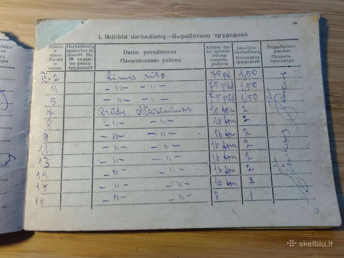 Kolūkiečio darbo knygelė Šeduva - nuotraukos Nr. 4