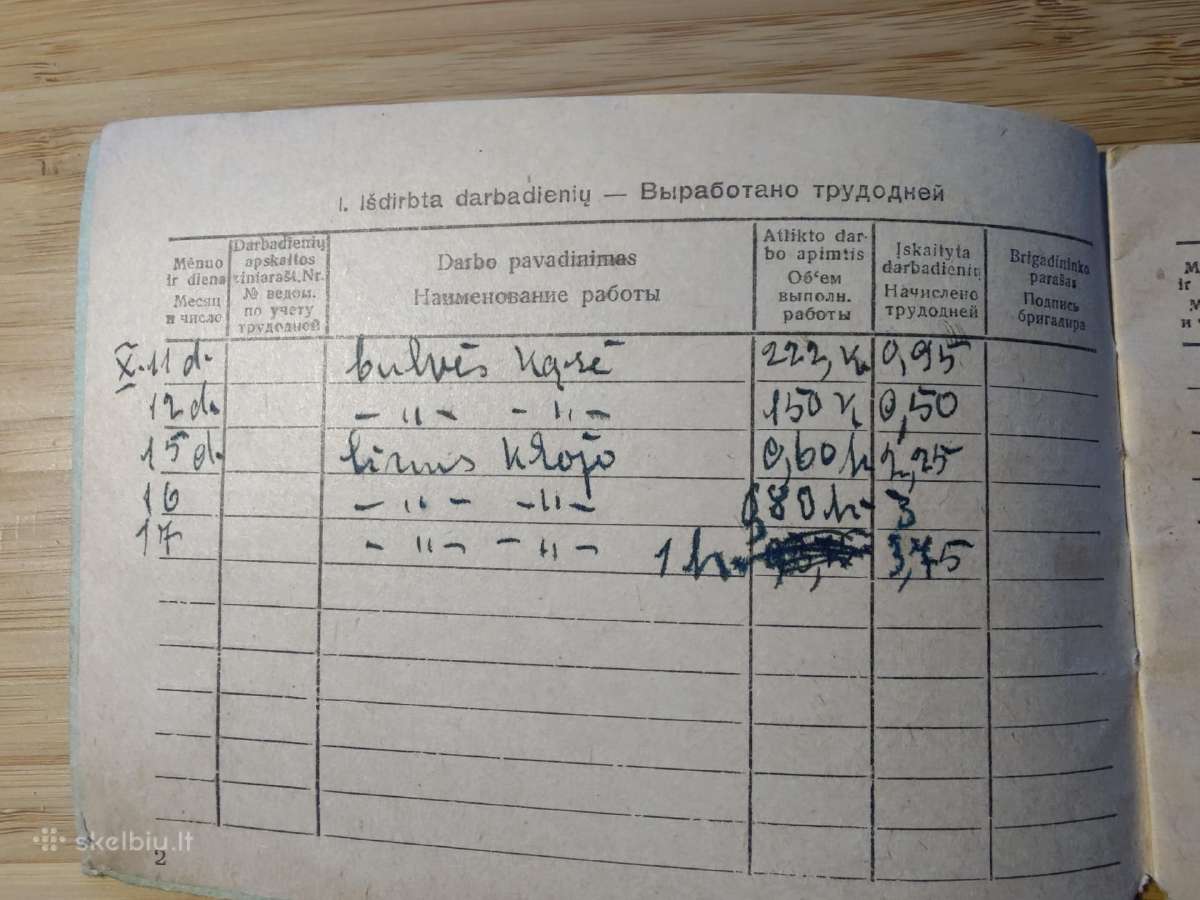 Kolūkiečio darbo knygelė* Šeduva - nuotraukos Nr. 3