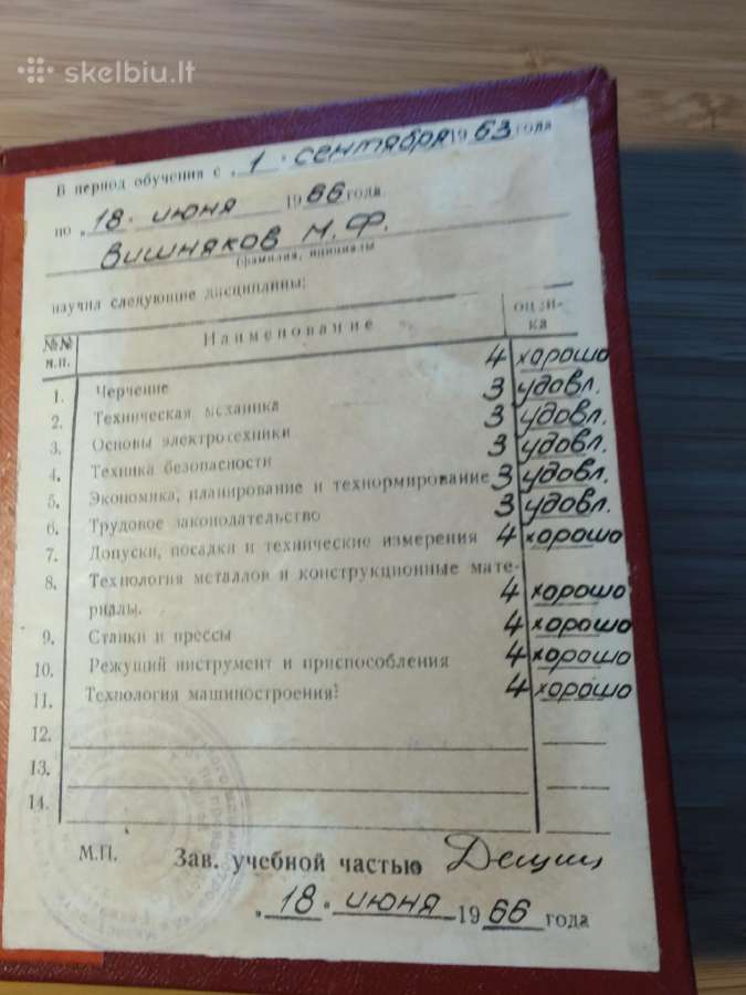 Traktoristo sertifikatas pažymėjimas 1966 - nuotraukos Nr. 3