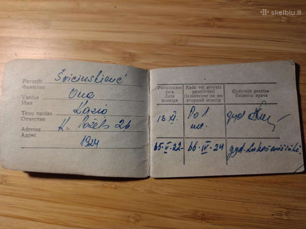 Moters medicininis profilaktinis patikrinimas 1970 - nuotraukos Nr. 3
