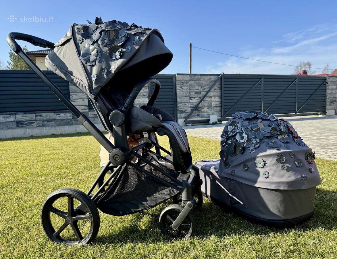 Cybex Priam Simply Flowers grey V4 - nuotraukos Nr. 2