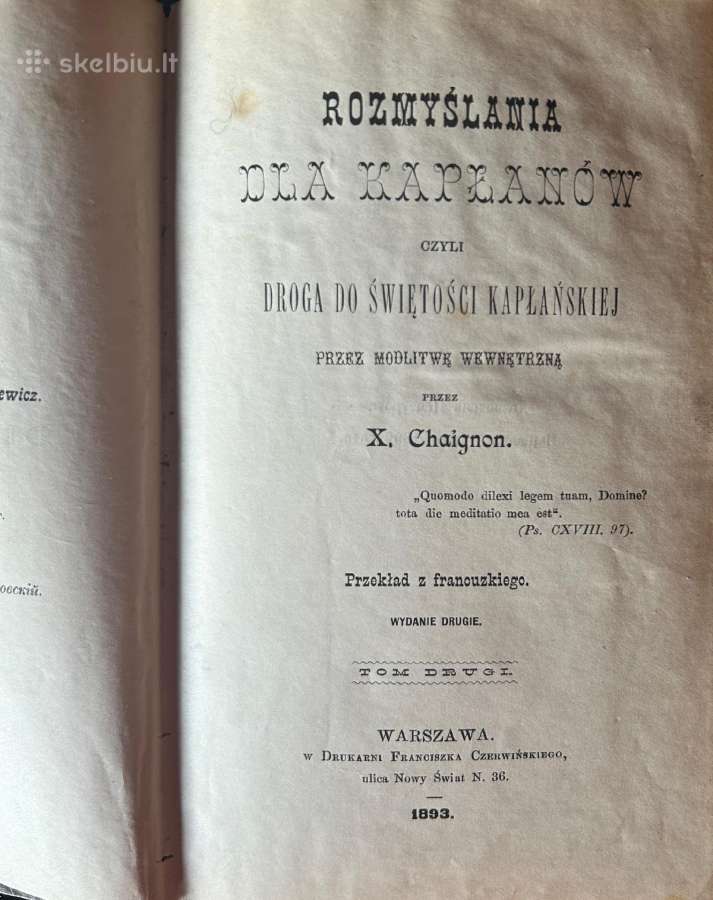 Rozmyslania dla kaplanow tom II 1893 m - nuotraukos Nr. 3