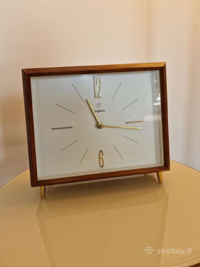 Vintažinis Mid Century stalo laikrodis Junghans