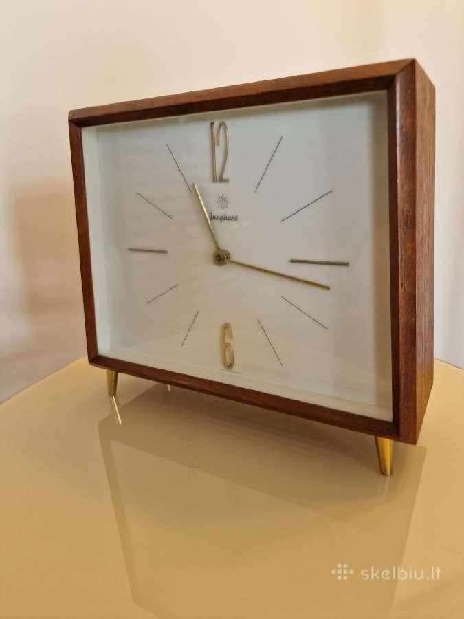 Vintažinis Mid Century stalo laikrodis Junghans - nuotraukos Nr. 3