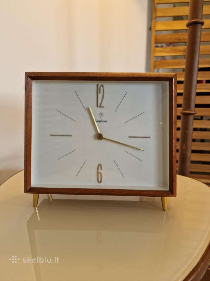 Vintažinis Mid Century stalo laikrodis Junghans - nuotraukos Nr. 13