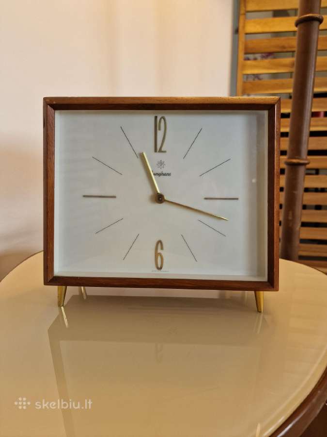 Vintažinis Mid Century stalo laikrodis Junghans - nuotraukos Nr. 16