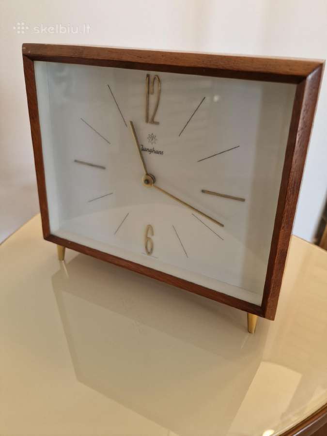 Vintažinis Mid Century stalo laikrodis Junghans - nuotraukos Nr. 17