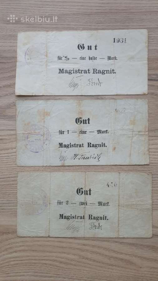 Ragainė Mažoji Lietuva 1914m. 1/2 1 ir 2 markės
