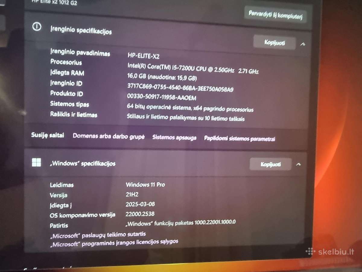 Hp Elite x2 1012 G2 i5-7200u 2.5ghz (touch screen) - nuotraukos Nr. 4