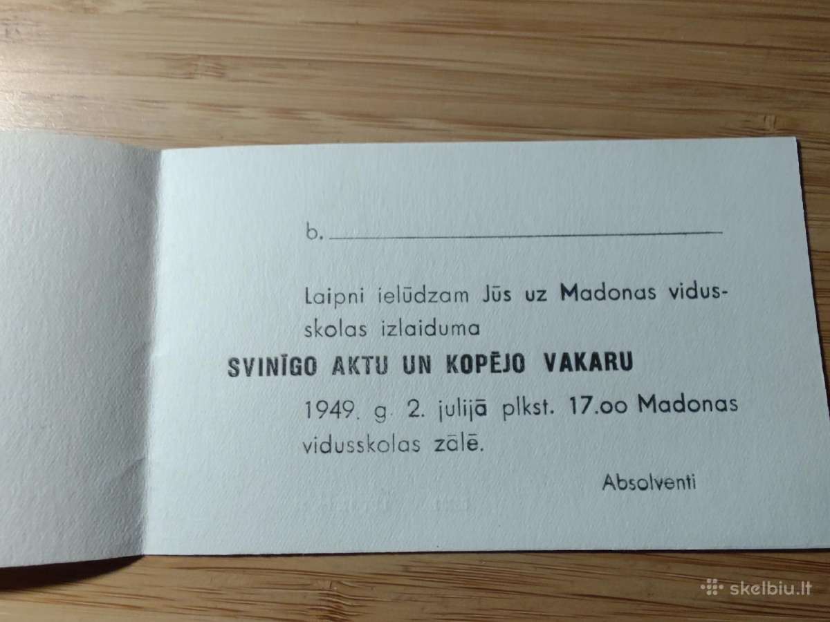 Madonos vidurinės mokyklos maldos kortelė Latvija - nuotraukos Nr. 2