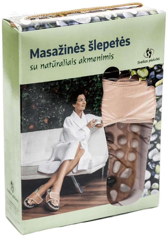 Masažinės šlepetės su natūraliais akmenimis - nuotraukos Nr. 2
