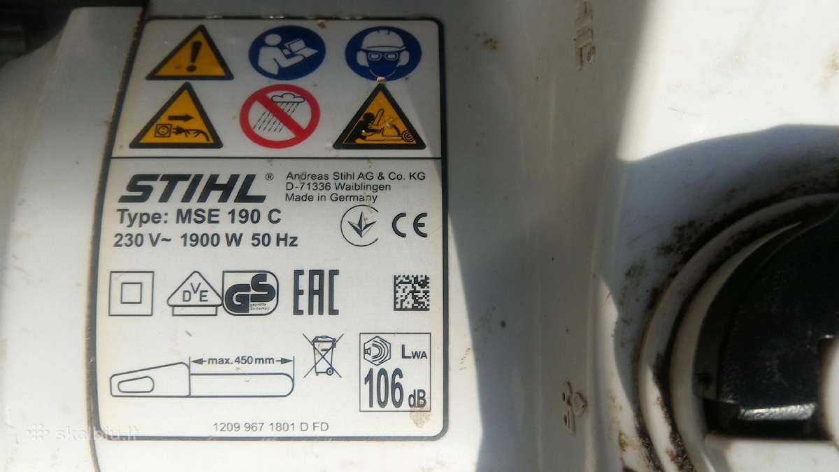 Stihl mse190c - nuotraukos Nr. 3
