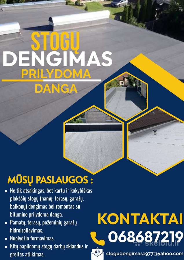 Stogų dengimas su prilydoma danga