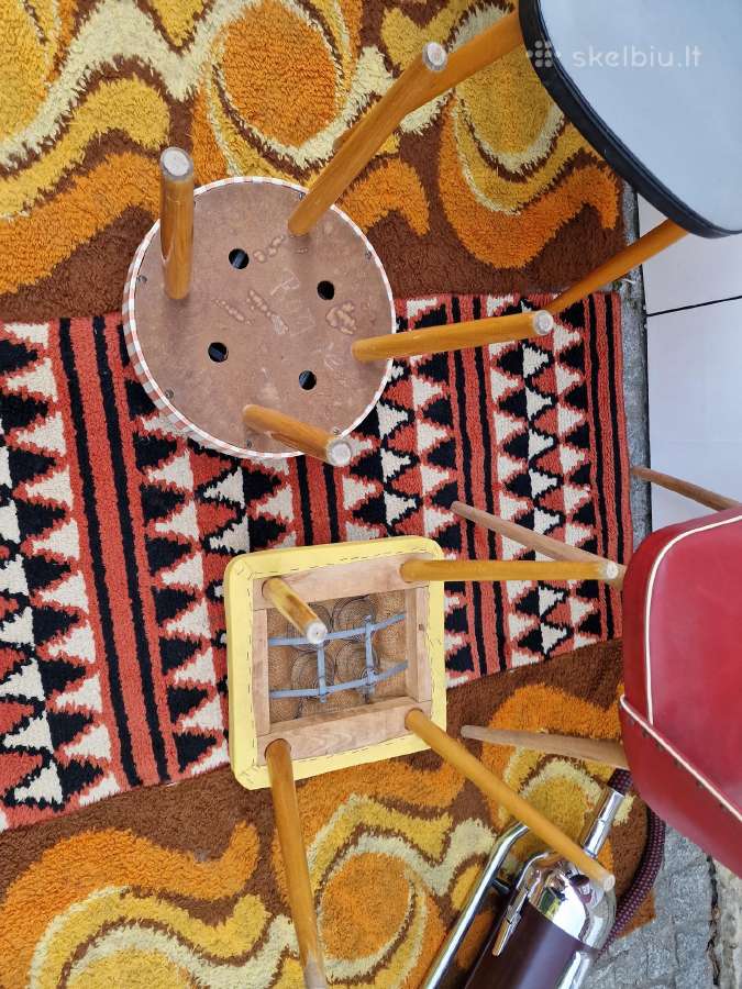 Vintažinės Mid century kėdės ir pufai - nuotraukos Nr. 8