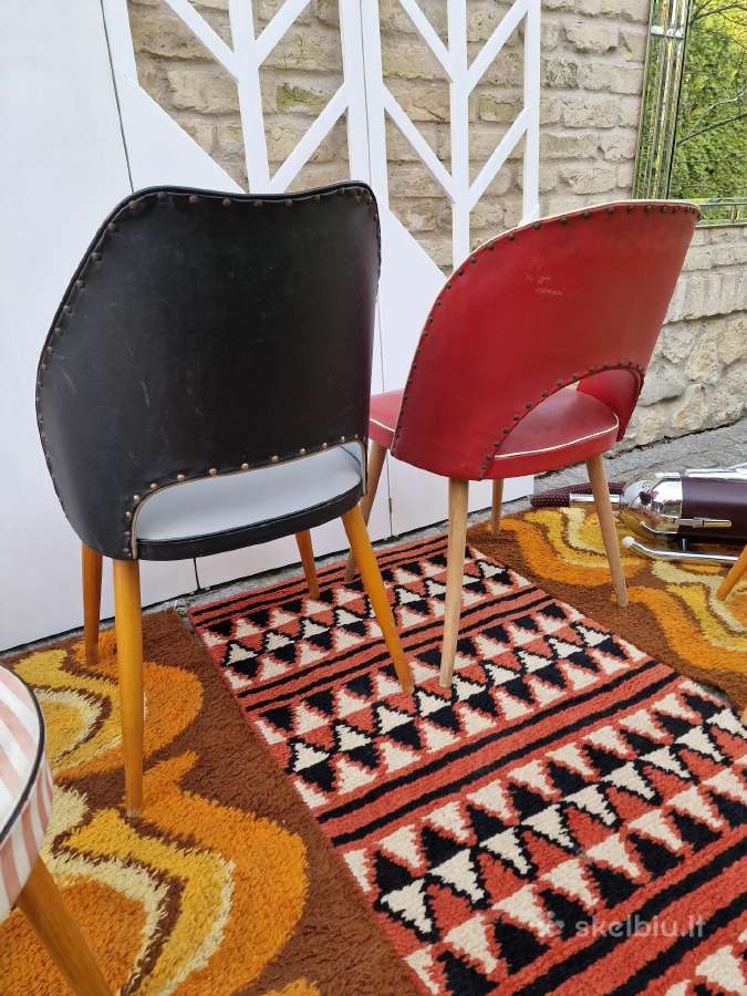 Vintažinės Mid century kėdės ir pufai - nuotraukos Nr. 13
