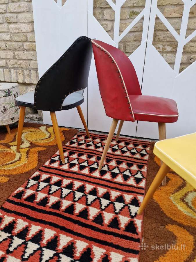 Vintažinės Mid century kėdės ir pufai - nuotraukos Nr. 15
