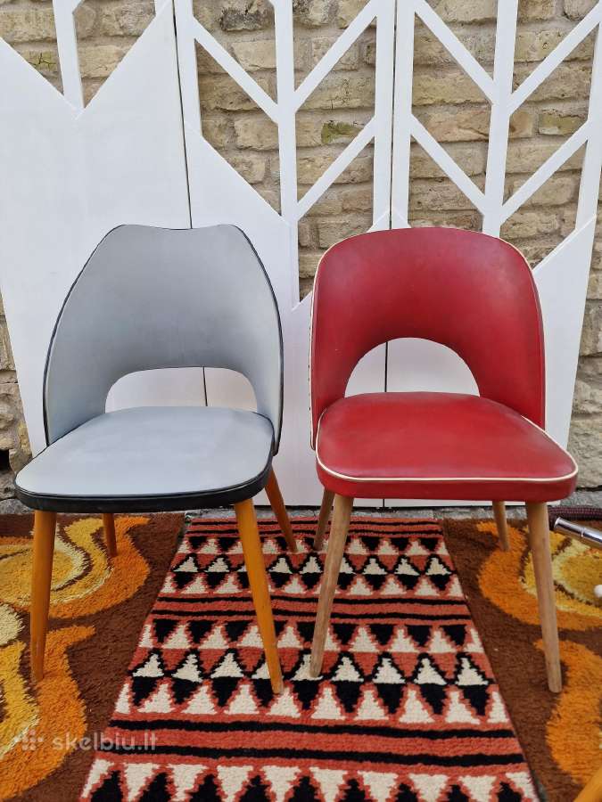 Vintažinės Mid century kėdės ir pufai - nuotraukos Nr. 19